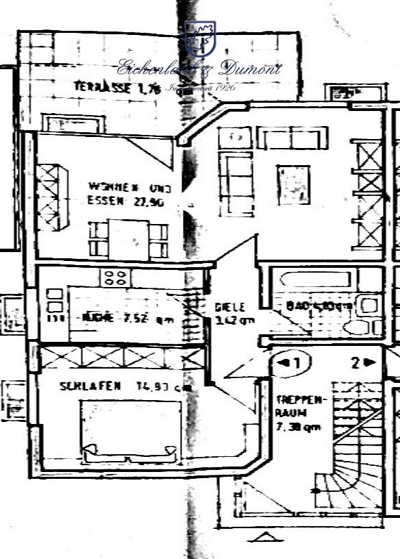 Grundriss 2-ZKB ETW SLS Picard