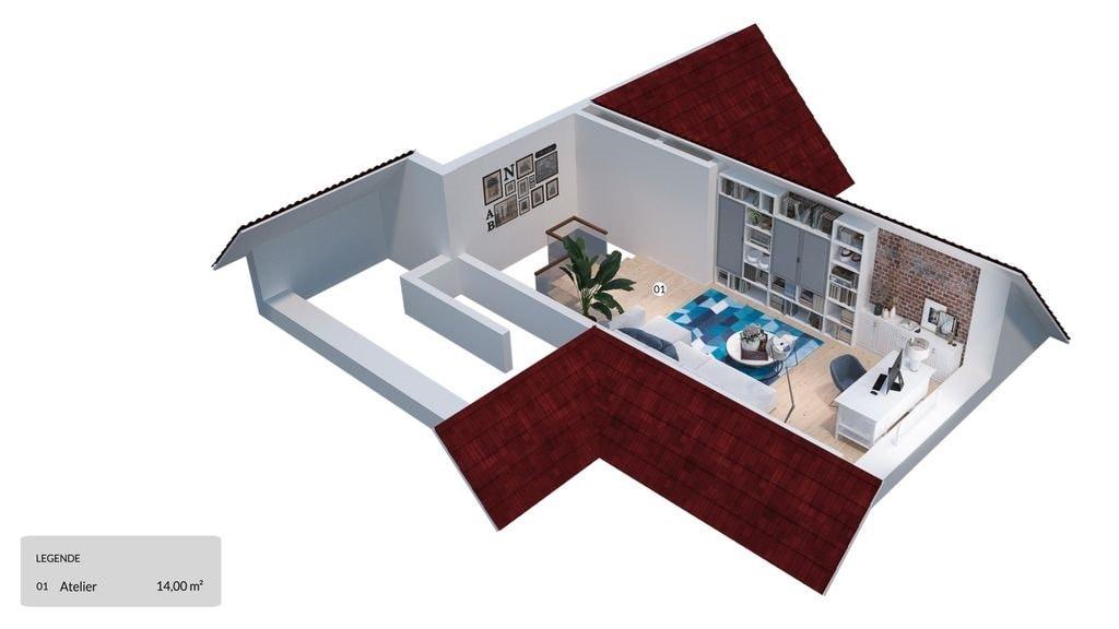 Visualisierung Wohnung 6 Atelier