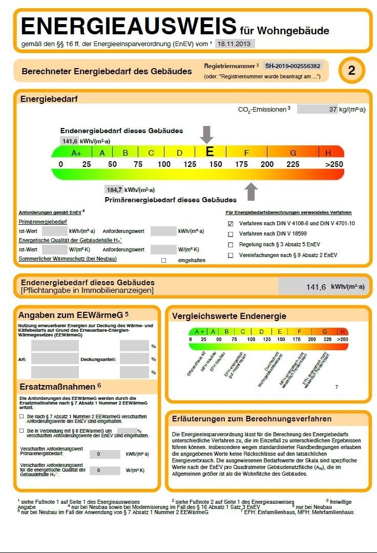 Angabe Energieausweis
