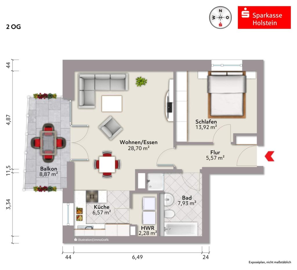 Grundriss Wohnung Nr. 8