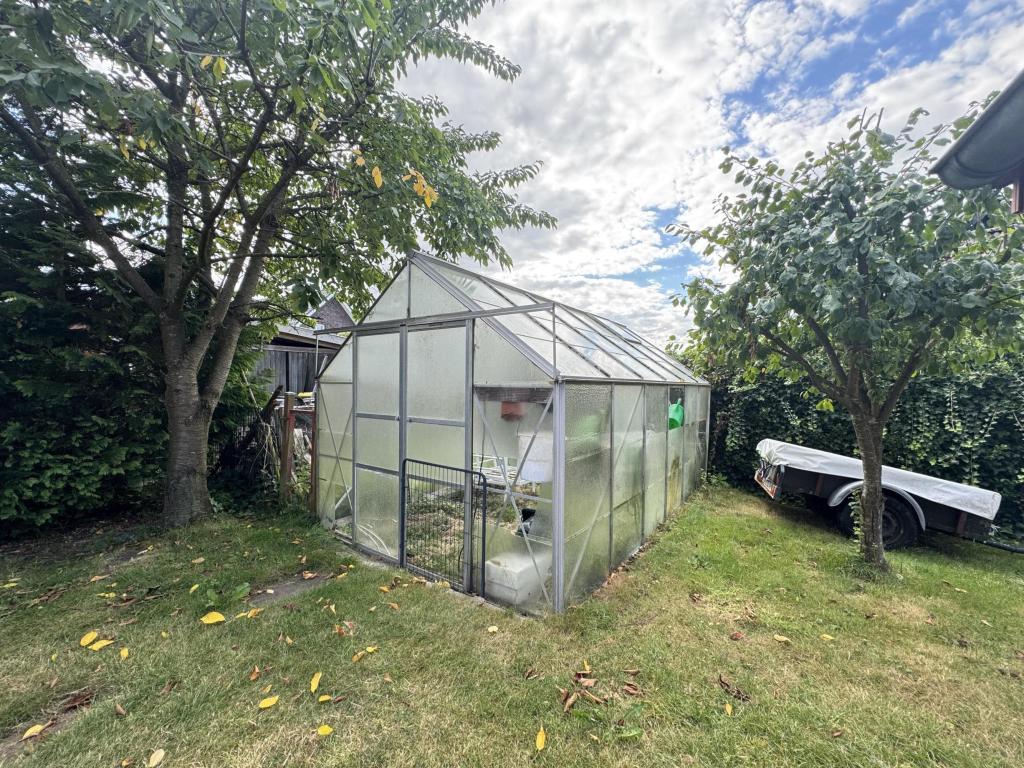 Garten mit Gewächshaus