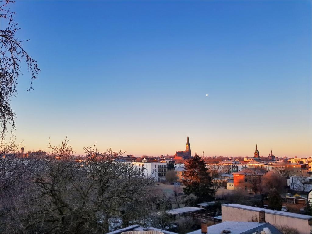 Blick vom Balkon im Winter