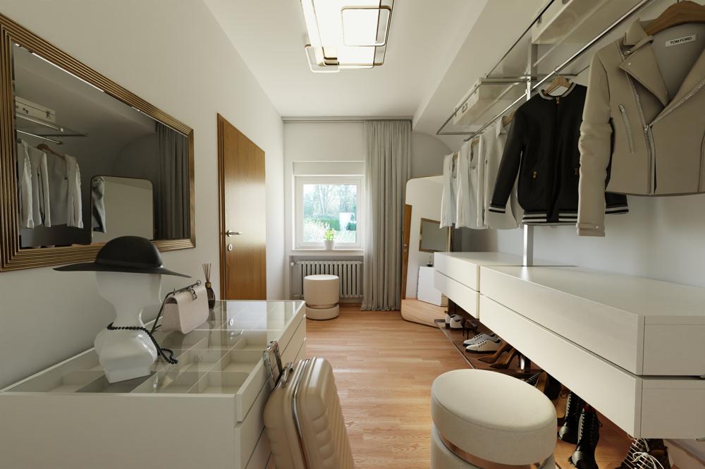 Mustermöblierung Ankleide