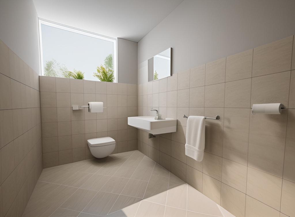 Gäste-WC mit Waschmaschinenanschluss (Homestaging)
