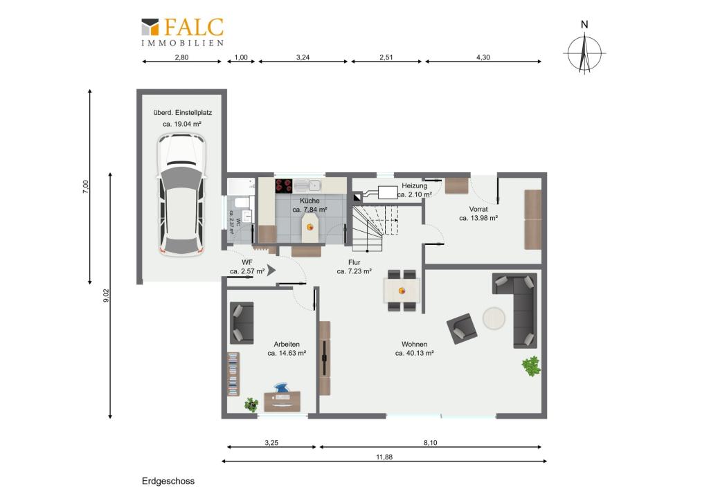 Grundriss Erdgeschoss - FALC Immobilien