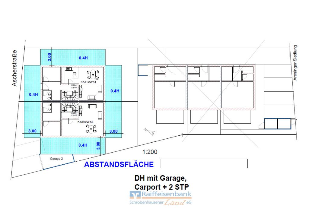 Frei- und Abstandsfläche Doppelhaus
