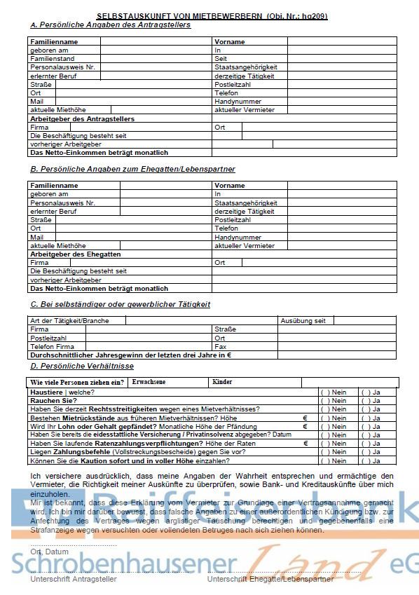Mieterselbstauskunft
