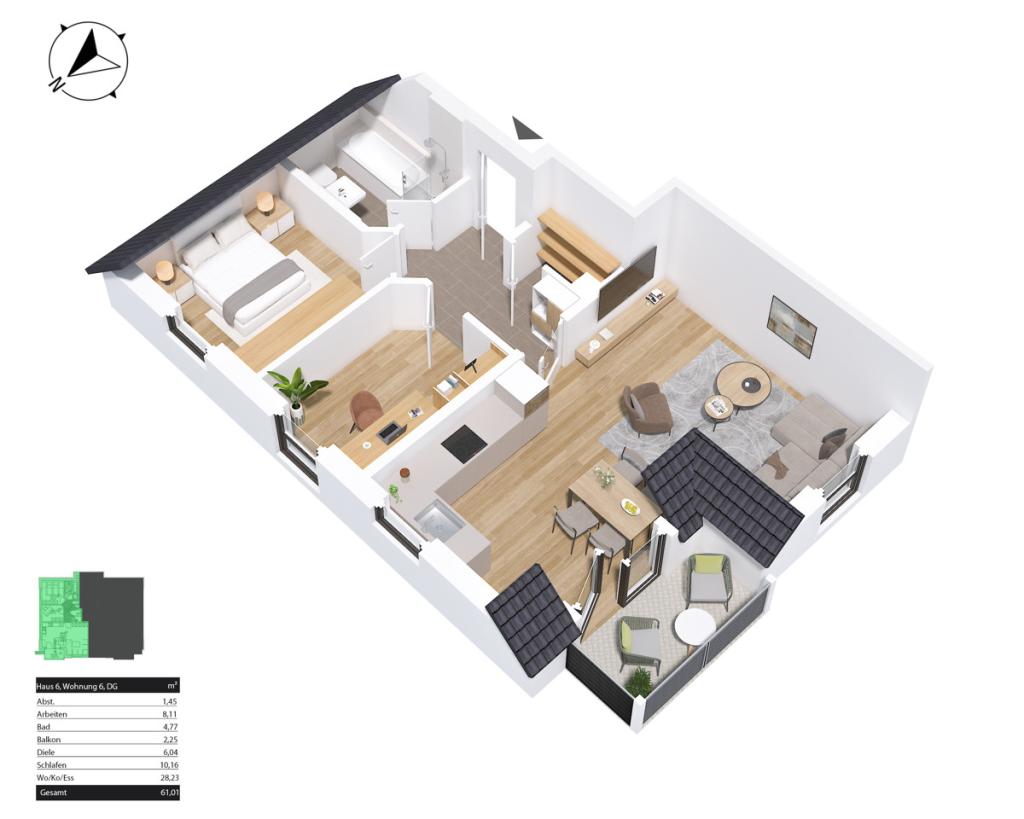 Grundriss Wohnung Nr. 6