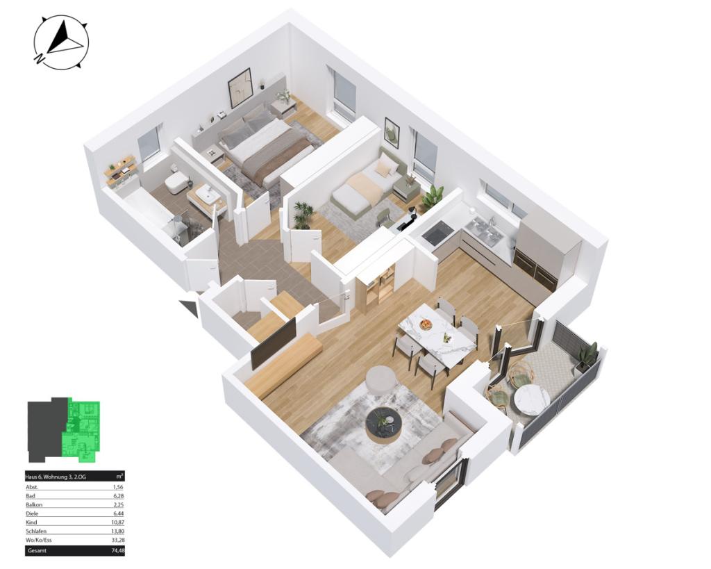 Grundriss Wohnung 3