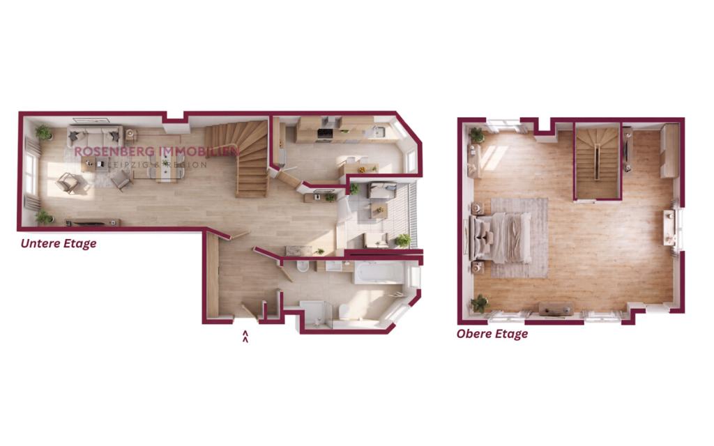 *Bezugsfrei* Stilvolle Maisonette mit Balkon und EBK – 2 Zimmer auf zwei Ebenen im Leipziger Osten - Foto 4
