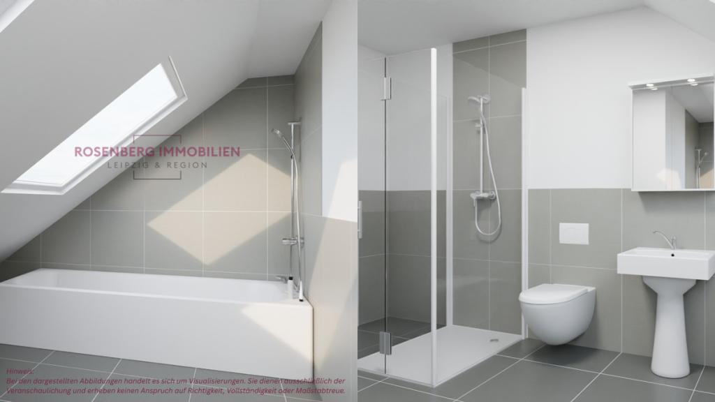 Bad mit Dusche und Wanne