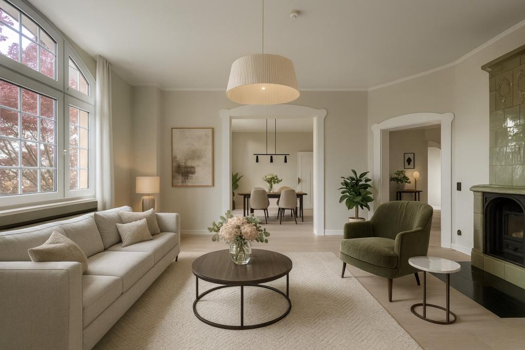 Wohnzimmer Erdgeschoss - virtuell möbliert