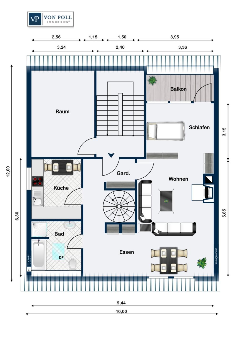 Grundriss Wohnung DG I