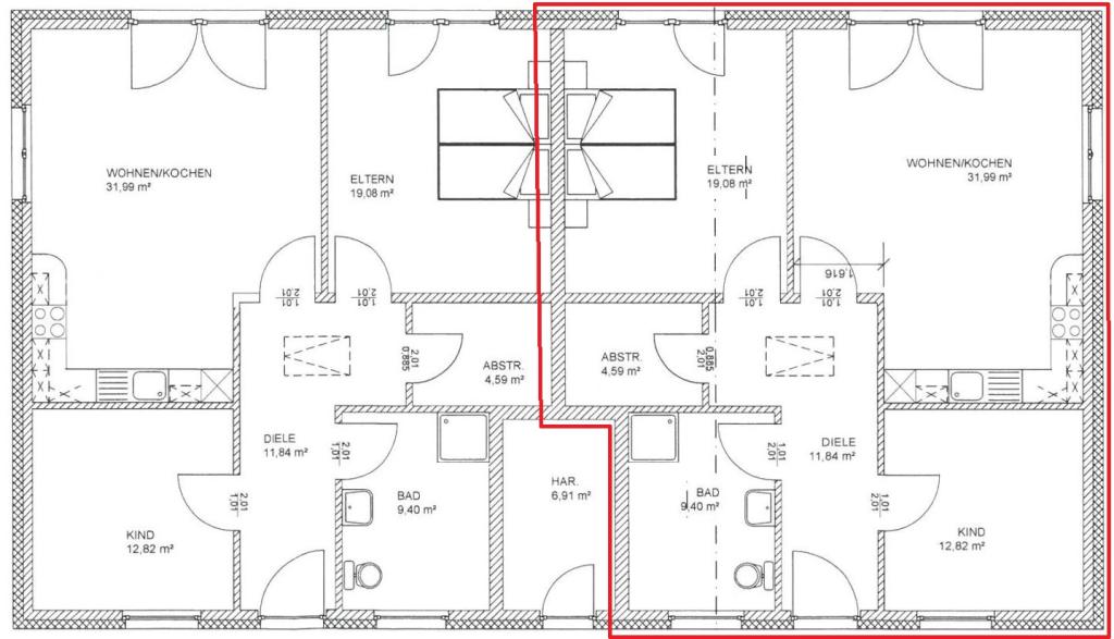 Grundriss - Doppelhaus -rechts-