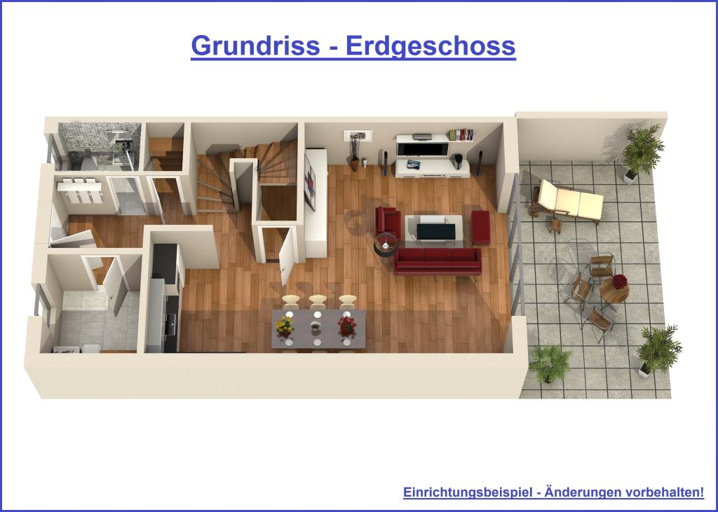 Grundriss (visualisiert) - Erdgeschoss