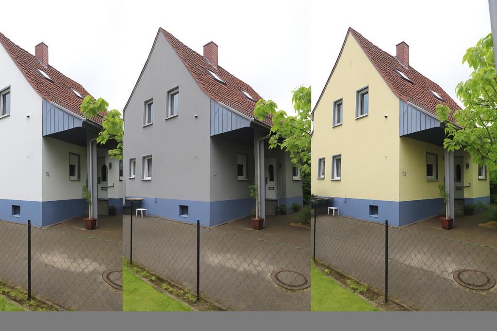 3 Fassadenvorschläge nebeneinander
