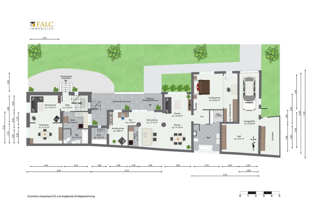 Einliegerwohnung und Haupthaus