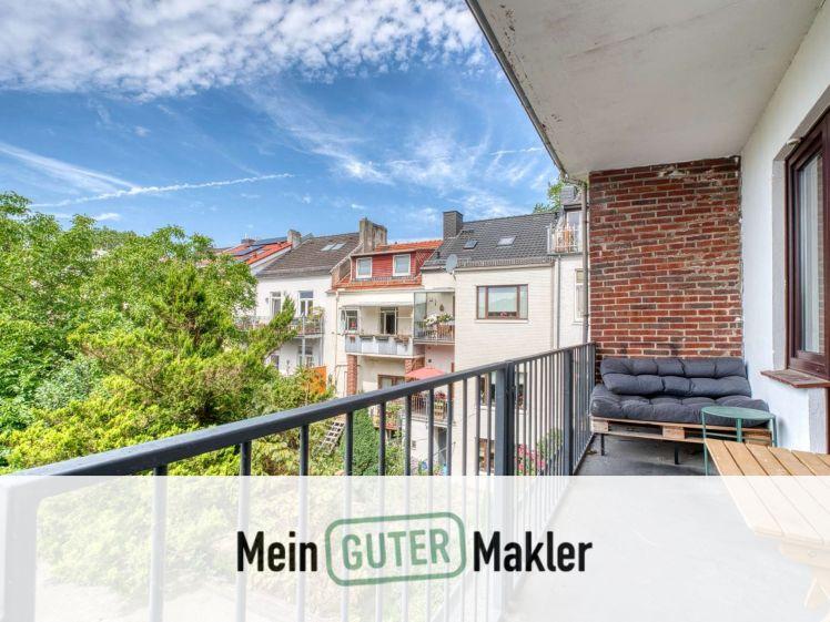 Gepflegte 2-Zimmer-Wohnung mit Süd-Loggia, EBK & Dielenboden in zentraler Neustadt - Foto 1