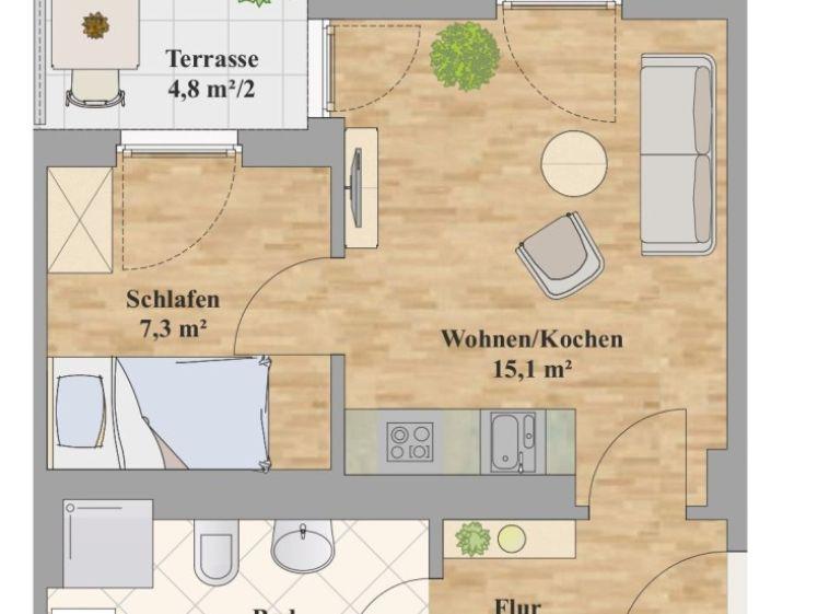 Gemütliche Wohnung mit Terrasse und kleinen eigenen Garten! - Photo 1