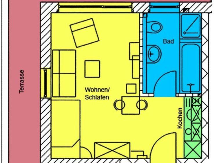 Bezaubernde Wohnung mit großer Terrasse! Ideal für Singles! - Photo 1