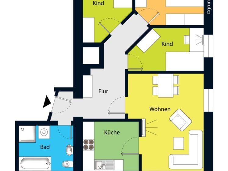 Interessante Wohnung mit hübschen Bad in ruhiger Seitenstraße! - Photo 1