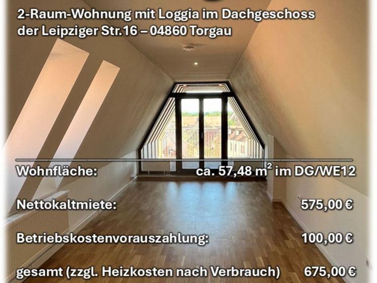 2-Raum-Wohnung im DG mit Loggia, Fahrstuhl im Treppenhaus und Tageslichtbad - Photo 1