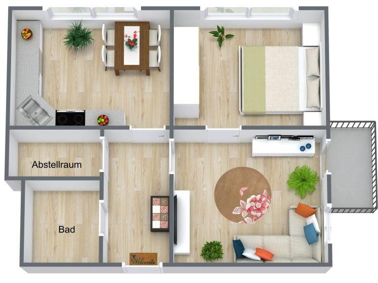 Altersgerechte 2-Raumwohnung mit Balkon - Foto 1