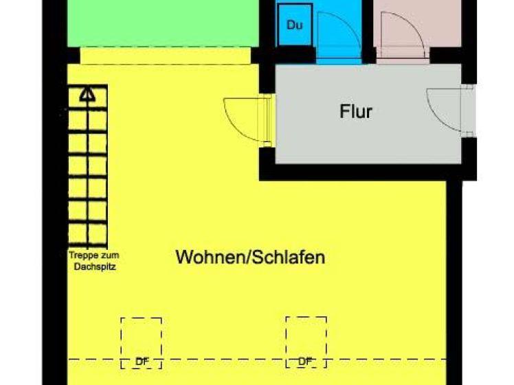 Möblierte Singlewohnung unterm Dach - Individuell und gemütlich! - Foto 1