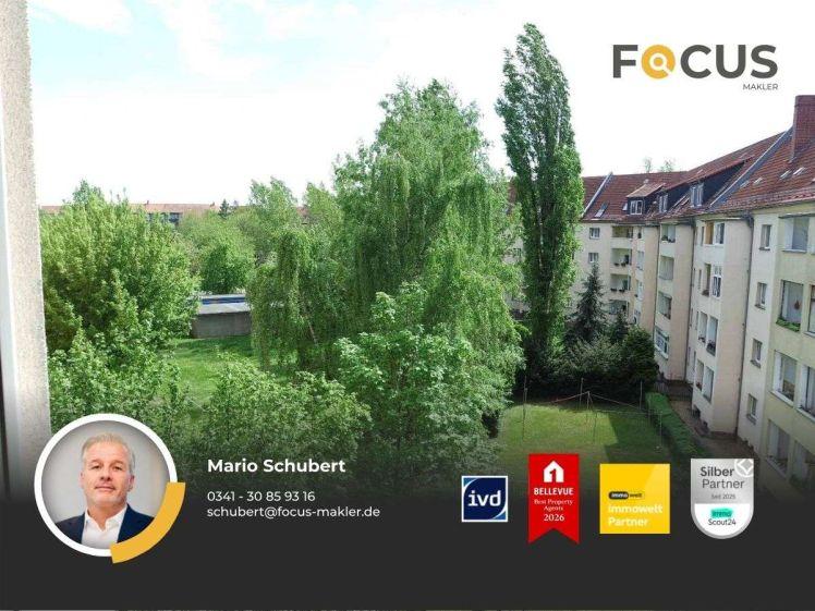Eutritzsch - sonnige 3-Raum-Wohnung in ruhiger Lage mit Loggia und Tageslichtbad mit Wanne - Photo 1