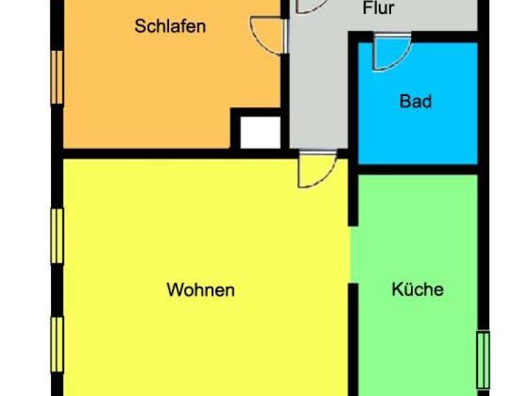 Höckendorf! Malerisch gelegene 2-Zimmerwohnung mit großer Terrasse und viel Grün! - Photo 1