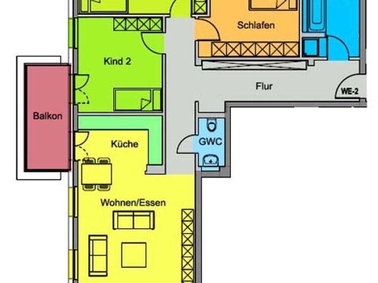 Modern ausgestattete Familienwohnung mit Balkon und Fußbodenheizung! - Foto 1