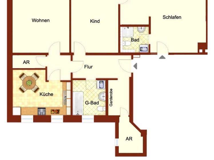 Großzügige 3-Zimmerwohnung mit Wohnküche und zwei Bädern in zentraler Lage! - Photo 1