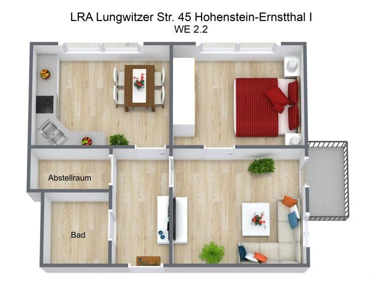 Sanierte 2-Raumwohnung mit Balkon - Foto 1