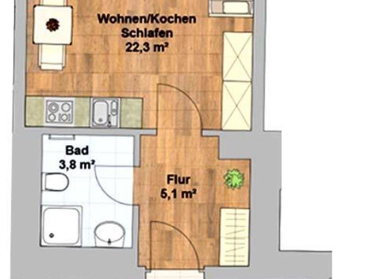 Wunderschöne und moderne Singlewohnung mit Loggia im Dachgeschoss! - Photo 1