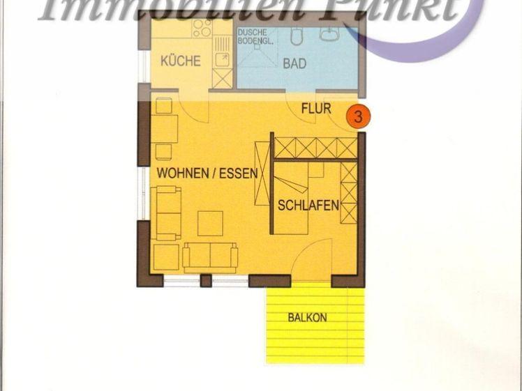 IMMOBILIENPUNKT***SCHICKE MÖBLIERTE, BARRIEREFREIE, ZWEI ZIMMER WOHNUNG MIT FAHRSTUHL UND BALKON ZENTRAL IN BODENHEIM - Photo 1