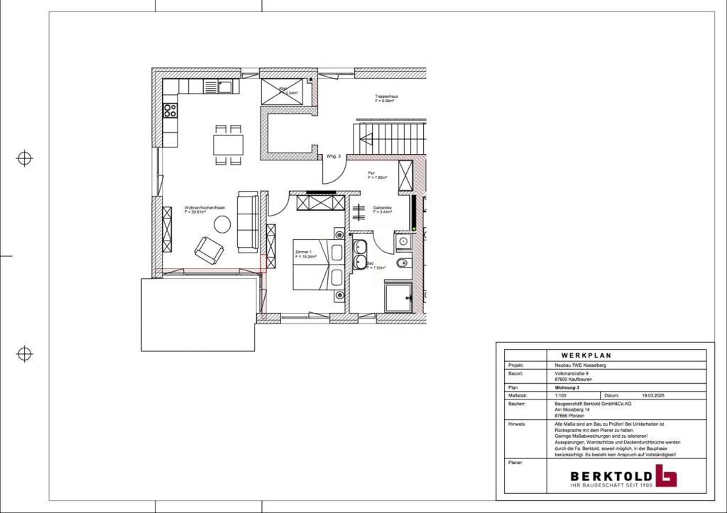 Grundriss 2 Zimmer WE Volkmarstr  OG