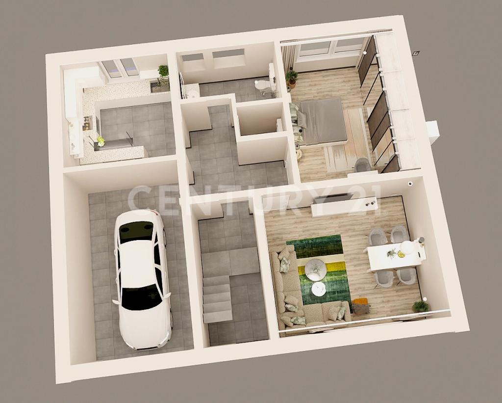 3D Grundriss des Erdgeschosses 
