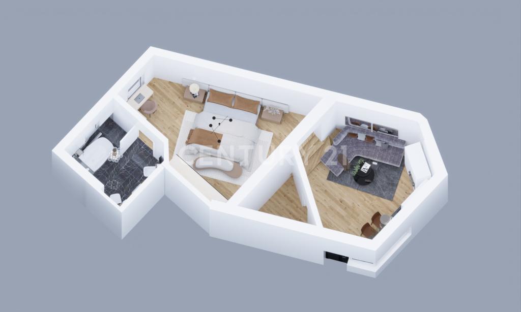 3D Grundriss Apt. 1