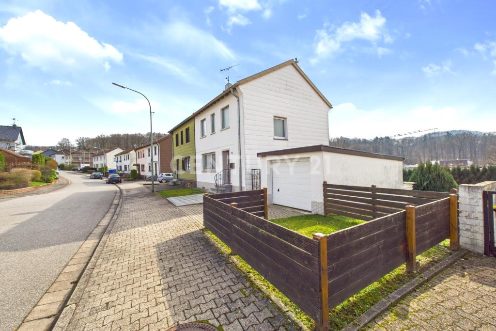 Seitliche Ansicht des Hauses 