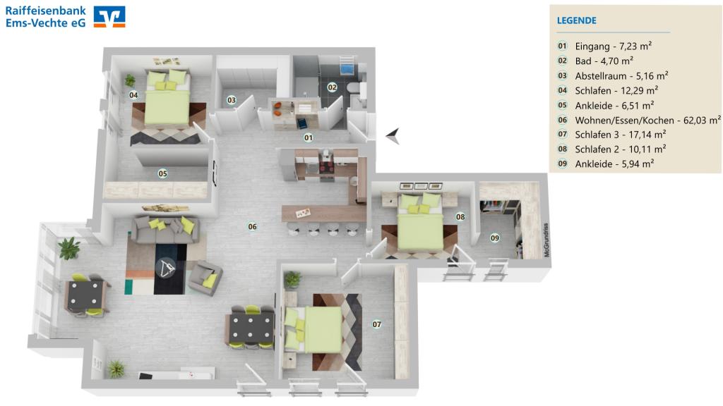 Grundriss Wohnung 7