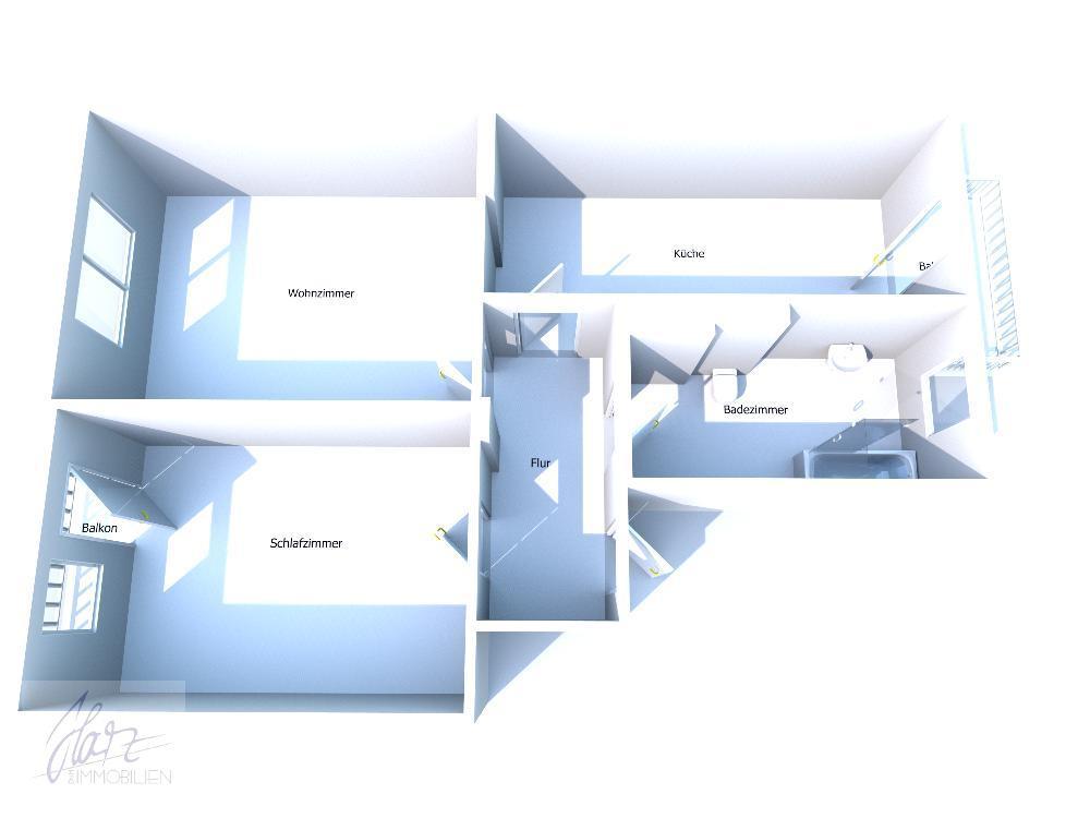 ***ALTBAUCHARME MIT 2 BALKONEN UND BLICK INS GRÜNE*** – 2-Raumwohnung in zentrumsnaher Lage von Alt‑Riesa zu vermieten - Photo 1