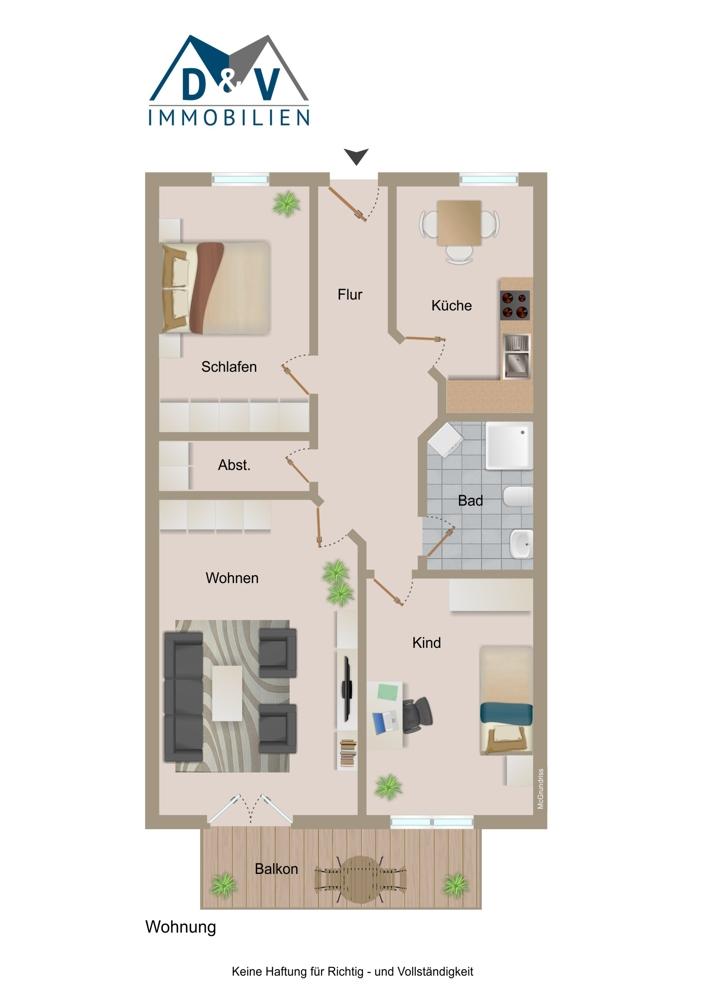 Geräumige 3-Zimmer-Obergeschosswohnung mit Balkon zu vermieten - Foto 2