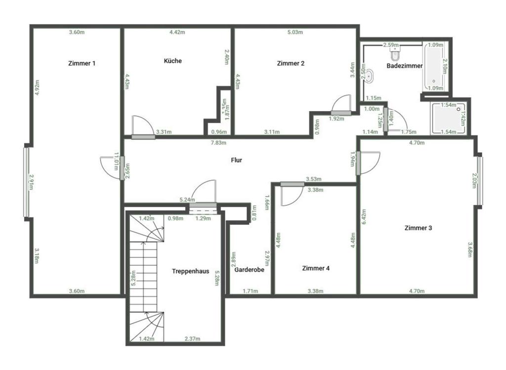 Grundriss 2. Etage - Maße ohne Gewähr
