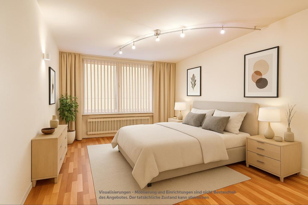 Visualisierungen – Möblierung und Einrichtung sind nicht Bestandteil des Angebots. Der tatsächliche Zustand kann abweichen.