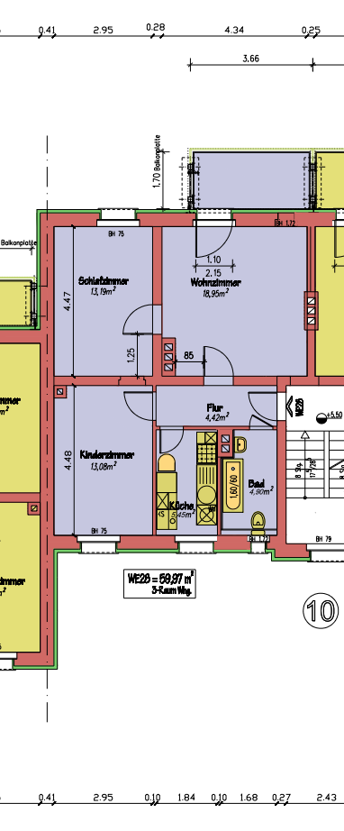 3 Raum Wohnung in ruhiger Lage 1. OG links mit großem sonnigen Balkon ab 01.12.2026 - Foto 5