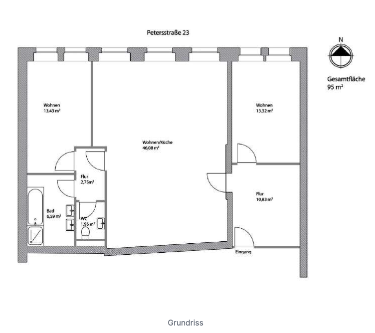 Großzügiges Altstadt-Juwel mit Denkmal-Charme Lichtdurchflutete 3-Zimmer-Wohnung im 2.OG mit Aufzug im Zentrum von Freiberg - Foto 4