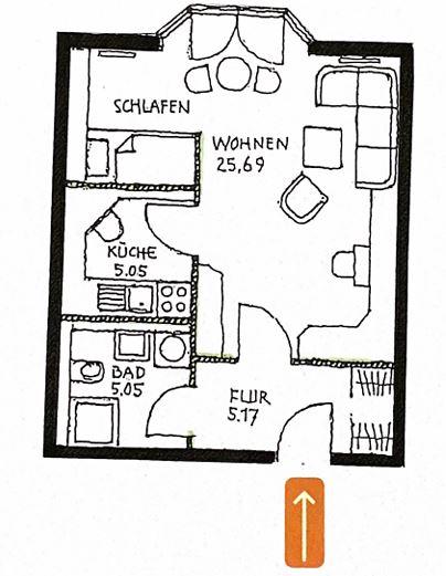 1 Raum Wohnung mit Aufzug in Gera - Photo 3