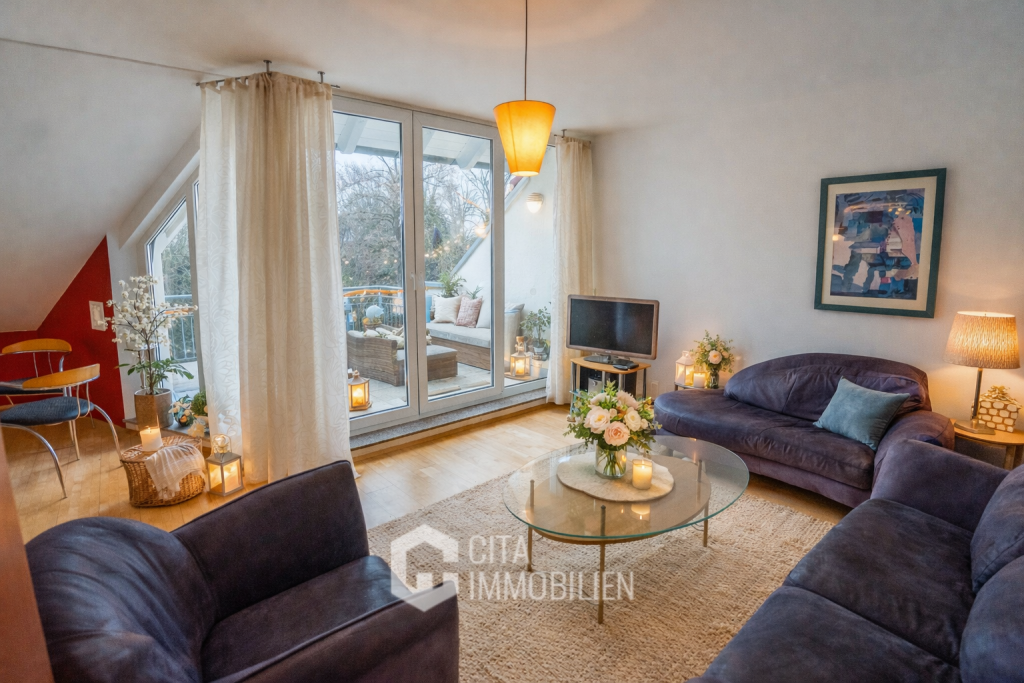 Frankfurt-Niederursel: Möblierte 2 Zimmer Maisonette mit Balkon - Photo 2