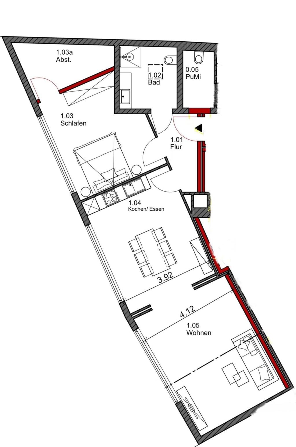 Grundriss Wohnung Hauptstraße