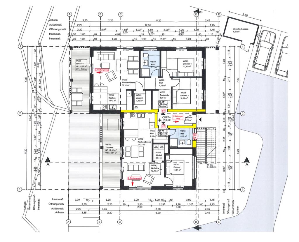 Grundrissplanung  MFH - Erdgeschoss